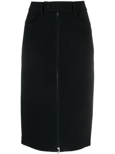 N°21 Mid-rise Zip-up Midi Skirt In Black