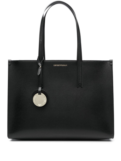 Emporio Armani Logo-print Shoulder Bag In Black