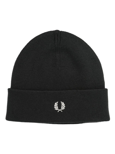 FRED PERRY LOGO-EMBROIDERY BEANIE