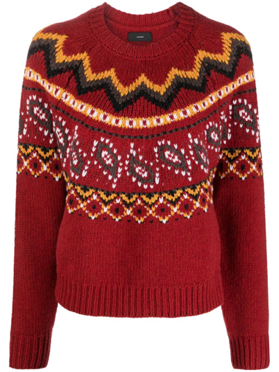 Alanui Antarctic Circle Sweater In Red