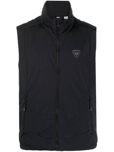 Rossignol Logo-patch Stand-up Collar Gilet In Black