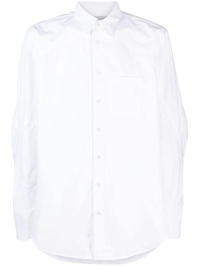 Coperni Chest-pocket Cotton Shirt In White