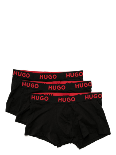 HUGO BOSS LOGO-WAISTBAND LYOCELL-BLEND BOXERS (PACK OF THREE)