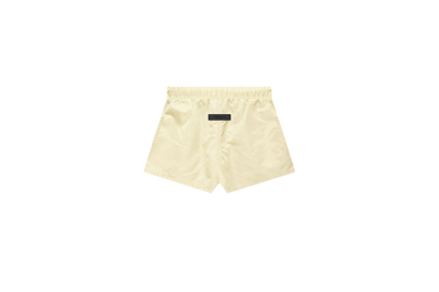 Pre-owned Fear Of God Essentials Women's Nylon Running Shorts Canary