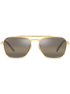 Ray Ban Rb3636 9196g5 Square Polarized Sunglasses In Gold