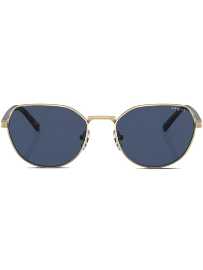 Vogue Eyewear Rounded Frame Tinted Sunglasses In Gold