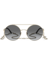Giorgio Armani Rounded Frame Tinted Sunglasses In Gold