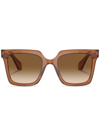 Giorgio Armani Sunglasses In Acetate In Clear Gradient Brown