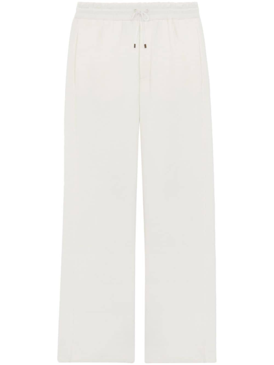 Saint Laurent Drawstring Cotton Track Pants In Biancospino