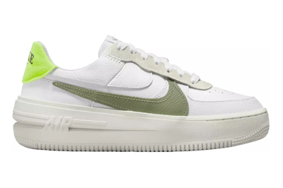 Pre-owned Nike Air Force 1 Plt.af.orm White Oil Green (women's) In White/sail/volt