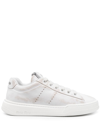 Miu Miu Bleached Leather Sneakers In Weiss