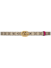 Gucci Gg Marmont Reversible Thin Leather Belt In Black