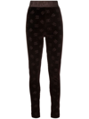 Dolce & Gabbana Dg Motif Leggings In Brown