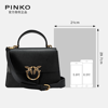 Pinko Medium Love Bag Top Handle Light Handbag In Grained Leather In Black