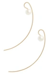 Mizuki Sea Of Beauty Pearl Curved Threader Earrings