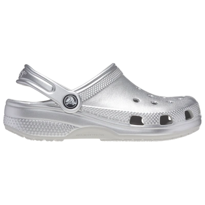 Crocs Kids' Girls  Classic Metallic Clog In Silver Metallic