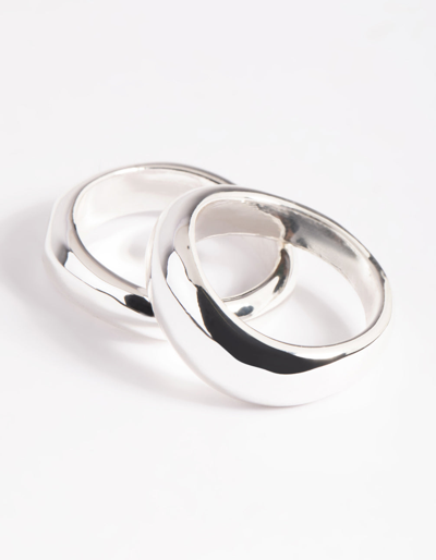 Lovisa Silver Plated Irregular Ring Set In Multi