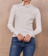 Lamade Andre Snap Turtleneck Sweater In White In White