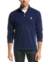 Robert Graham Polaris Embroidered Skull Quarter Zip Pullover In Navy