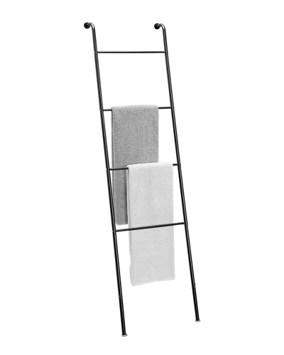 Sunnypoint Free Standing Ladder Towel Rack- Black