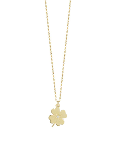 Ember Fine Jewelry 14k 0.01 Ct. Tw. Diamond Clover Necklace In Gold