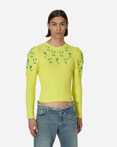 Cormio Diamond Cotton Sweater In Yellow
