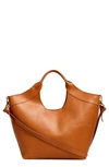 Madewell The Sydney Cutout Leather Tote In Brown