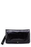 Hobo Lauren Leather Wristlet In Black