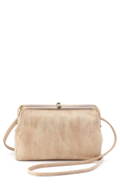 Hobo Lauren Leather Frame Crossbody Bag In Gold Leaf