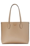Kate Spade Large Bleecker Leather Tote In Timeless Taupe