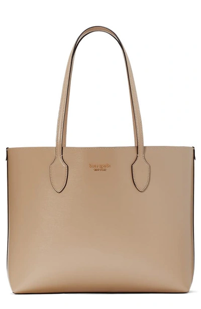 Kate Spade Large Bleecker Leather Tote In Timeless Taupe