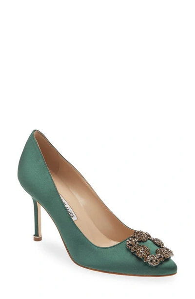 Manolo Blahnik Hangisi 70mm Pump In Green