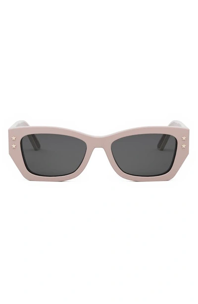 Dior Eyewear Pacific S2u Rectangular Frame Sunglasses In Shiny Pink / Smoke