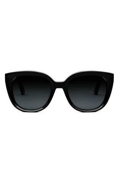Dior 54mm Gradient Butterfly Sunglasses In Shiny Black Smok