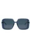 Dior The Highlight B1u 56mm Square Sunglasses In Shiny Blue / Blue