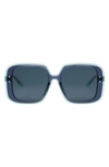 Dior The Highlight B1u 56mm Square Sunglasses In Blue/blue Solid