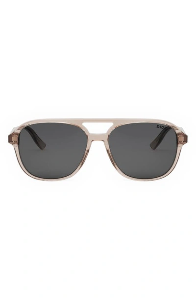 Dior In 57mm Pilot Sunglasses In Shiny Pink / Smoke