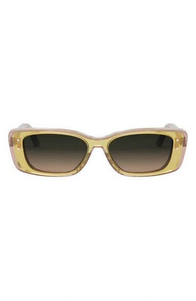 Dior The Highlight 53mm Rectangular Sunglasses In Yellow Gradient Green