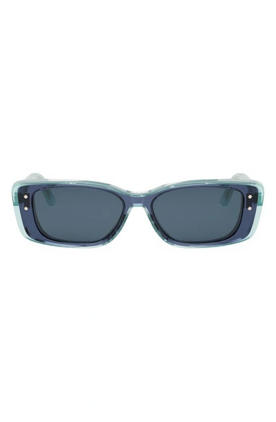 Dior The Highlight 53mm Rectangular Sunglasses In Blue