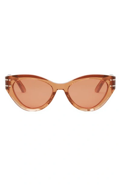 Dior Eyewear Signature B7i Butterfly Sunglasses In Shiny Orange / Brown
