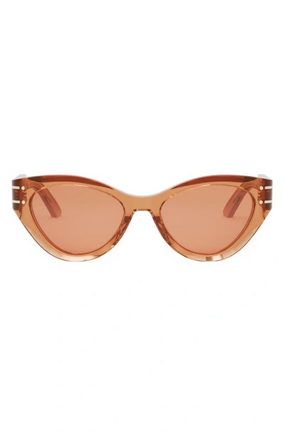 Dior Eyewear Signature B7i Butterfly Sunglasses In Shiny Orange/brown