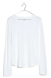 Madewell Whisper Cotton Long Sleeve T-shirt In Optic White