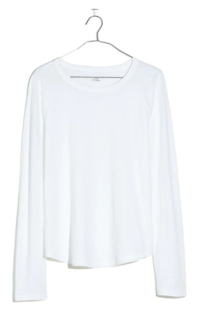 Madewell Whisper Cotton Long Sleeve T-shirt In Optic White