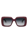 Celine Bold 3 Dots Square Sunglasses In Bordeaux