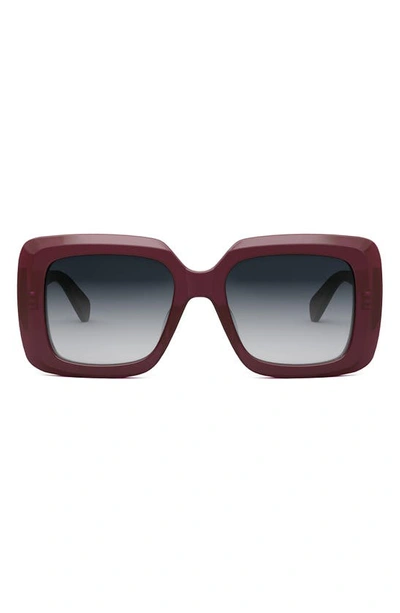 Celine Bold 3 Dots Square Sunglasses In Bordeaux