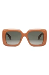 Celine Bold 3 Dots Square Sunglasses In Shiny Orange / Gradient Brown