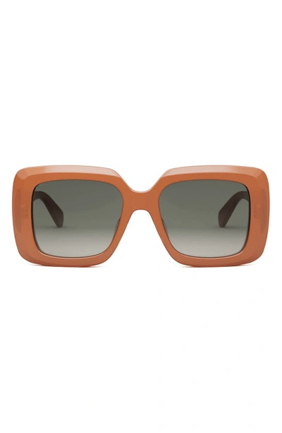 Celine Bold 3 Dots Square Sunglasses In Arancione/grigio