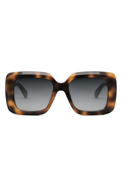 Celine Bold 3 Dots Square Sunglasses In Blonde Havana