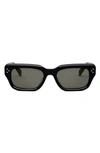 Celine Bold 3 Dot Rectangular Sunglasses In Shiny Black / Smoke