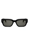 Celine Men's Bold 3 Dots 64mm Rectangular Sunglasses In Shiny Black / Smoke